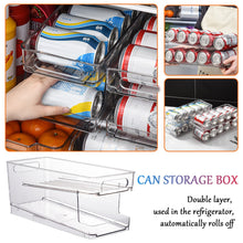 Kitchen Fridge Organizer Bins Can Drink Dispenser Holder Refrigerator Freezer Cabinets Clear Plastic Food Pantry Storage Rack