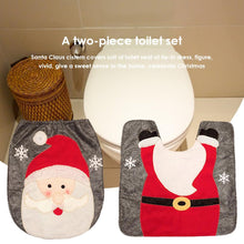 2Pcs/Set New Cute Toilet Seat Cushion Cover Foot Pad Home Christmas Bathroom Decorative Products   for Stores Homes Hotels