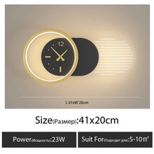Wall lamp with clock dining room living room TV background wall decor aisle wall light Nordic silent clock bedroom bedside lamp