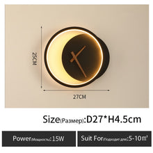 Wall lamp with clock dining room living room TV background wall decor aisle wall light Nordic silent clock bedroom bedside lamp