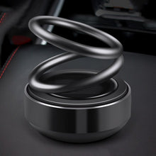 Car Aromatherapy Air Freshener Solar Double Rings Rotary Suspension Rotating Dashboard Interior Ornament Auto Diffuser Perfume