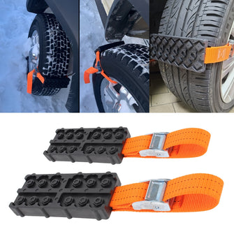 With Bag Emergency Snow Mud Sand Car Tire Traction Blocks Durable PU Anti-Skid For Snow Mud Ice Tire Chain Straps