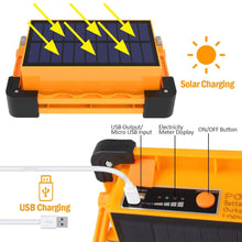 80W 10000mAh Solar Portable Work Light USB+Solar Charging Solar Camping Lamp Super Bright Led Portable Spotlight LED Flashlight