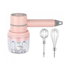 3 In 1 Wireless Electric Garlic Chopper Crusher Automatic Egg Whisk Milk Cream Beater USB Rechargeable Kitchen Food Mixer Masher