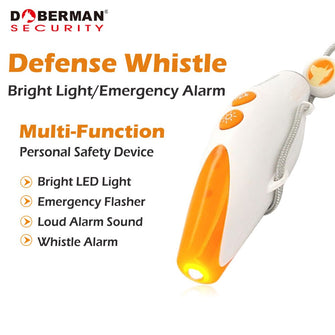 Doberman Security Self Defense Electronic Self Defense Whistle Bright Light Emergency Alarm Multi Function Personal Safety Alarm