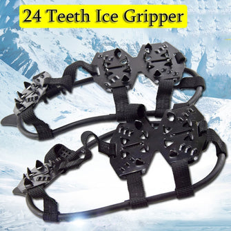 24 Teeth Anti-skid Shoe Spikes Snow And Ice Crampons Spiked Ice Boots Non-slip Cleats Shoe Spikes Ice Drifts Spikes On Shoes New