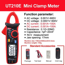 UNI-T Clamp Meter UT210E UT210D AC DC Current Mini Clamp Multimeter Digital True RMS Pliers Ammeter Auto Range