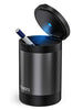 Portable car ashtray Mini car trash can Removable stainless steel ash-free lid LED blue light Outdoor travel Household