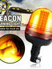 12W LED Rotating Quad Flashing Amber Beacon Flexible Pole Tractor Warning Light Camper Flashing Warning Light