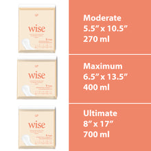 Wise Travel Pack Moderate Incontinence Pads - 6 Pads Per Bag Bundle (90 Pads Total) + FREE SHIPPING